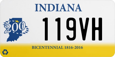 IN license plate 119VH