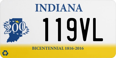 IN license plate 119VL