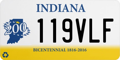 IN license plate 119VLF