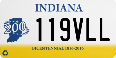 IN license plate 119VLL