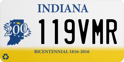 IN license plate 119VMR