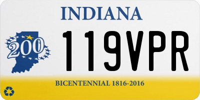 IN license plate 119VPR