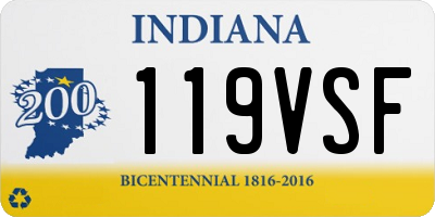 IN license plate 119VSF