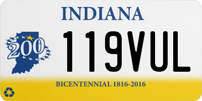 IN license plate 119VUL