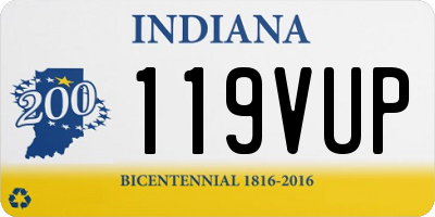 IN license plate 119VUP