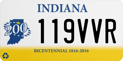IN license plate 119VVR