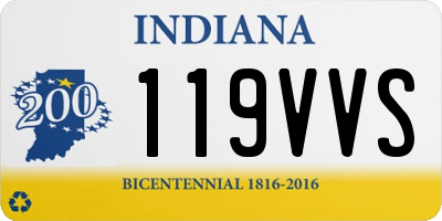 IN license plate 119VVS
