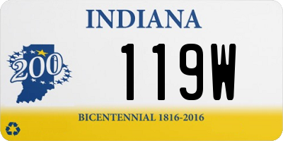 IN license plate 119W