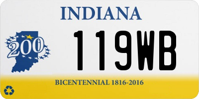 IN license plate 119WB