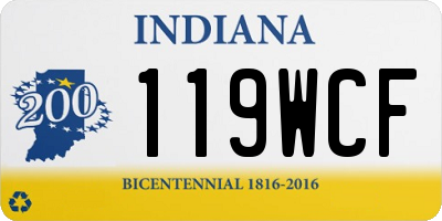 IN license plate 119WCF