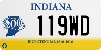IN license plate 119WD