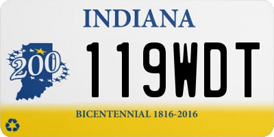 IN license plate 119WDT