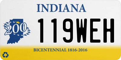 IN license plate 119WEH