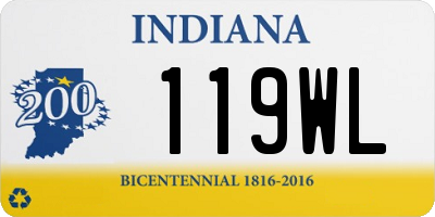IN license plate 119WL