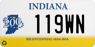 IN license plate 119WN