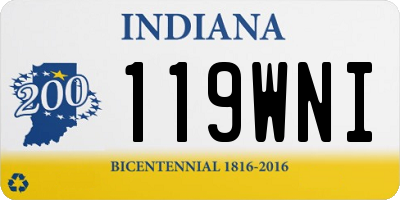 IN license plate 119WNI