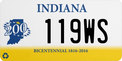 IN license plate 119WS