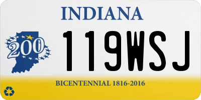 IN license plate 119WSJ