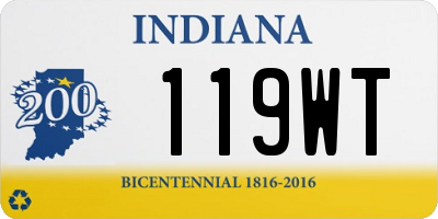 IN license plate 119WT