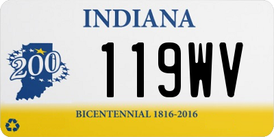 IN license plate 119WV