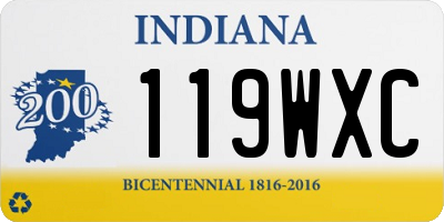 IN license plate 119WXC