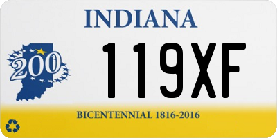 IN license plate 119XF
