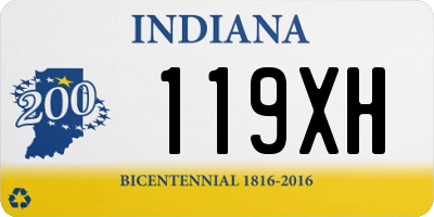 IN license plate 119XH