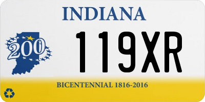 IN license plate 119XR