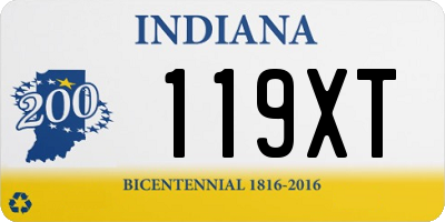 IN license plate 119XT