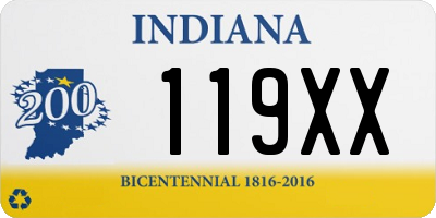 IN license plate 119XX