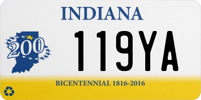 IN license plate 119YA