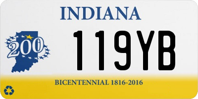 IN license plate 119YB