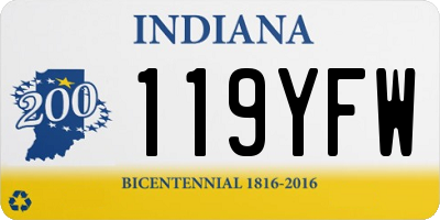 IN license plate 119YFW