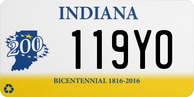 IN license plate 119YO
