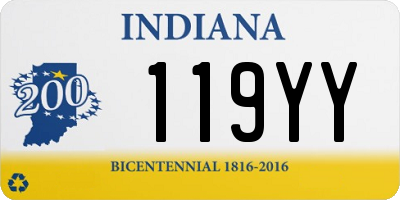 IN license plate 119YY