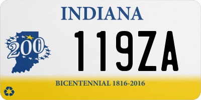 IN license plate 119ZA