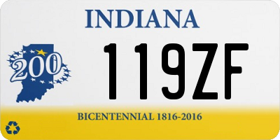 IN license plate 119ZF