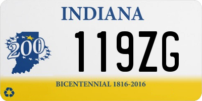 IN license plate 119ZG