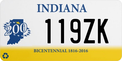 IN license plate 119ZK