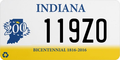 IN license plate 119ZO