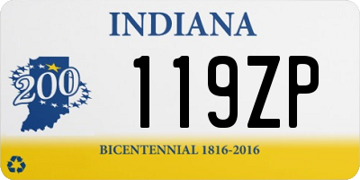 IN license plate 119ZP