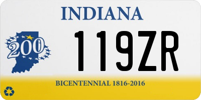 IN license plate 119ZR