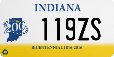 IN license plate 119ZS