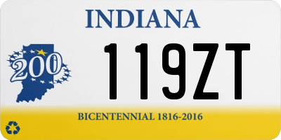 IN license plate 119ZT