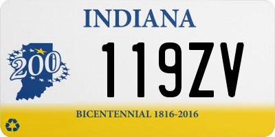 IN license plate 119ZV