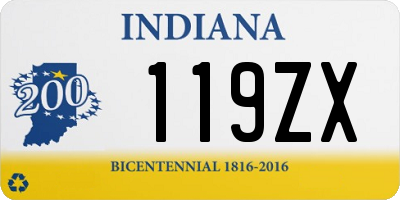 IN license plate 119ZX