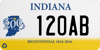 IN license plate 120AB