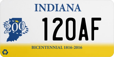 IN license plate 120AF