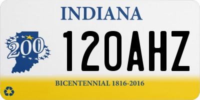 IN license plate 120AHZ