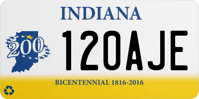 IN license plate 120AJE